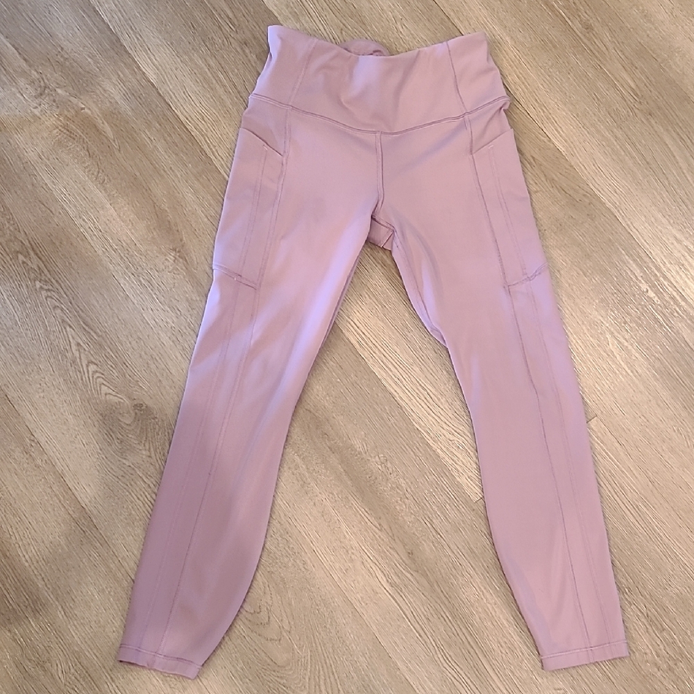 Athleta Champagne Pink/ Purple/ Mauve High-Waisted 7/8 Leggings